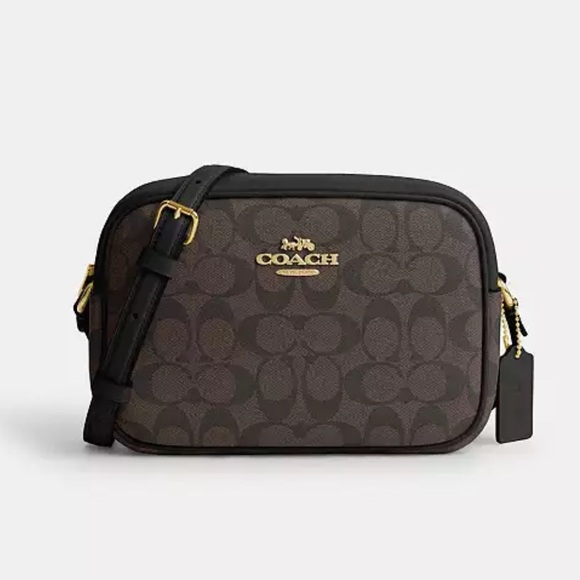 COACH Outlet Jamie Camera Bag In Signature Canvas Brown/Black Missing Hang Tag - Picture 16 of 16